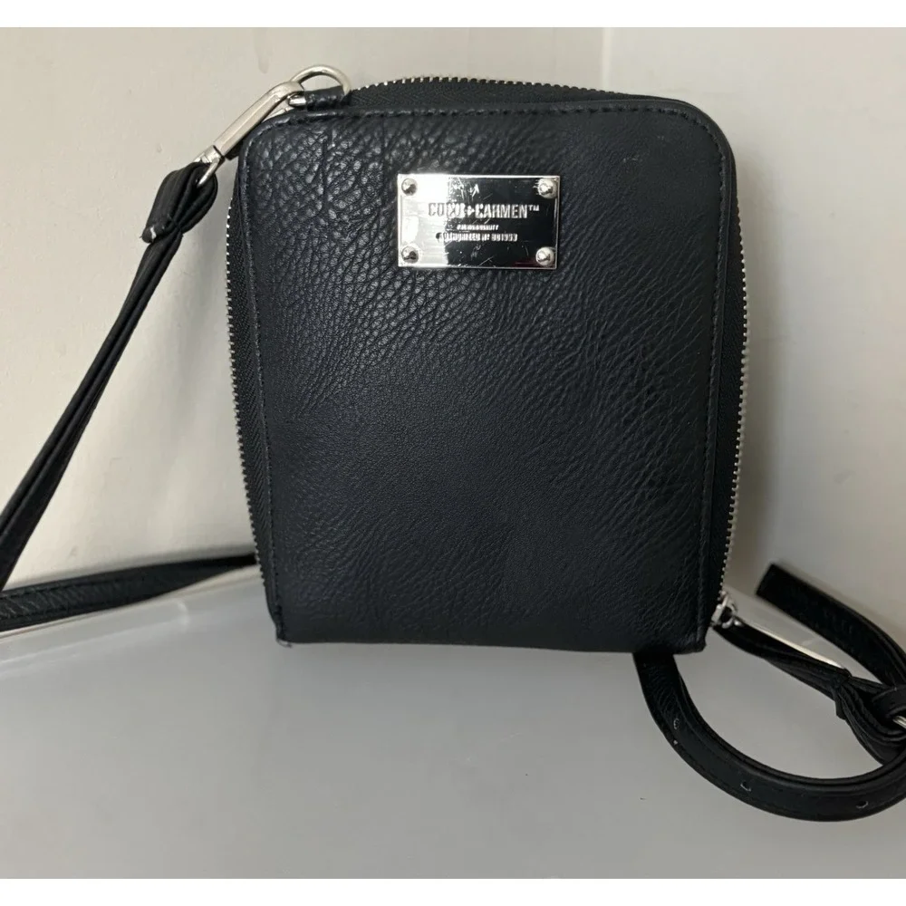 Coco + Carmen SUKI Crossbody Handbag Black With Silver Hardware